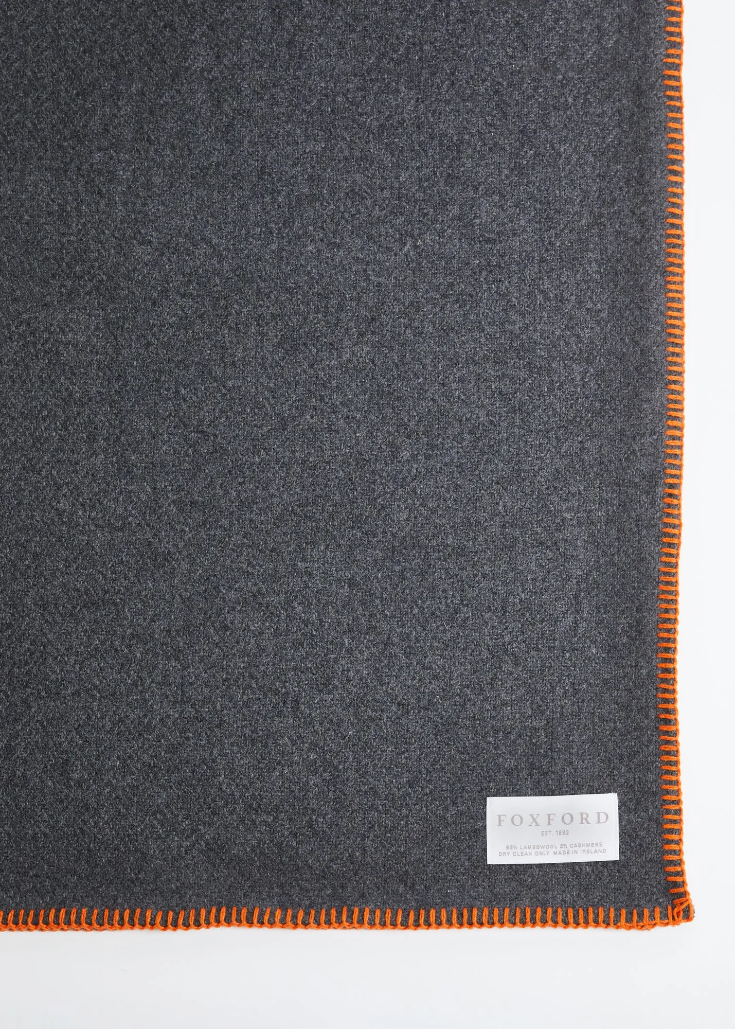 Foxford Citrus Blanket Stitch Cashmere Blend Throw