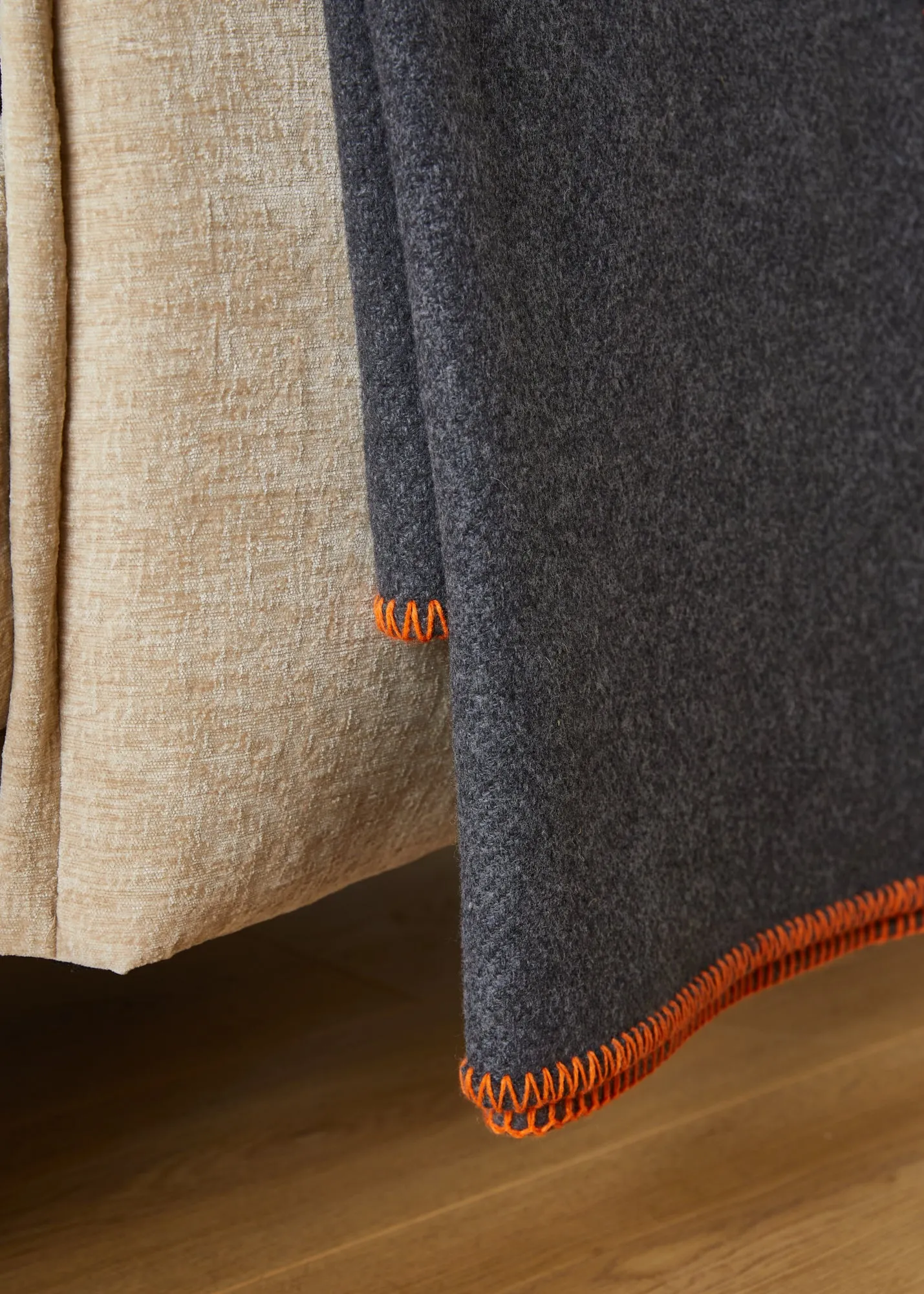 Foxford Citrus Blanket Stitch Cashmere Blend Throw