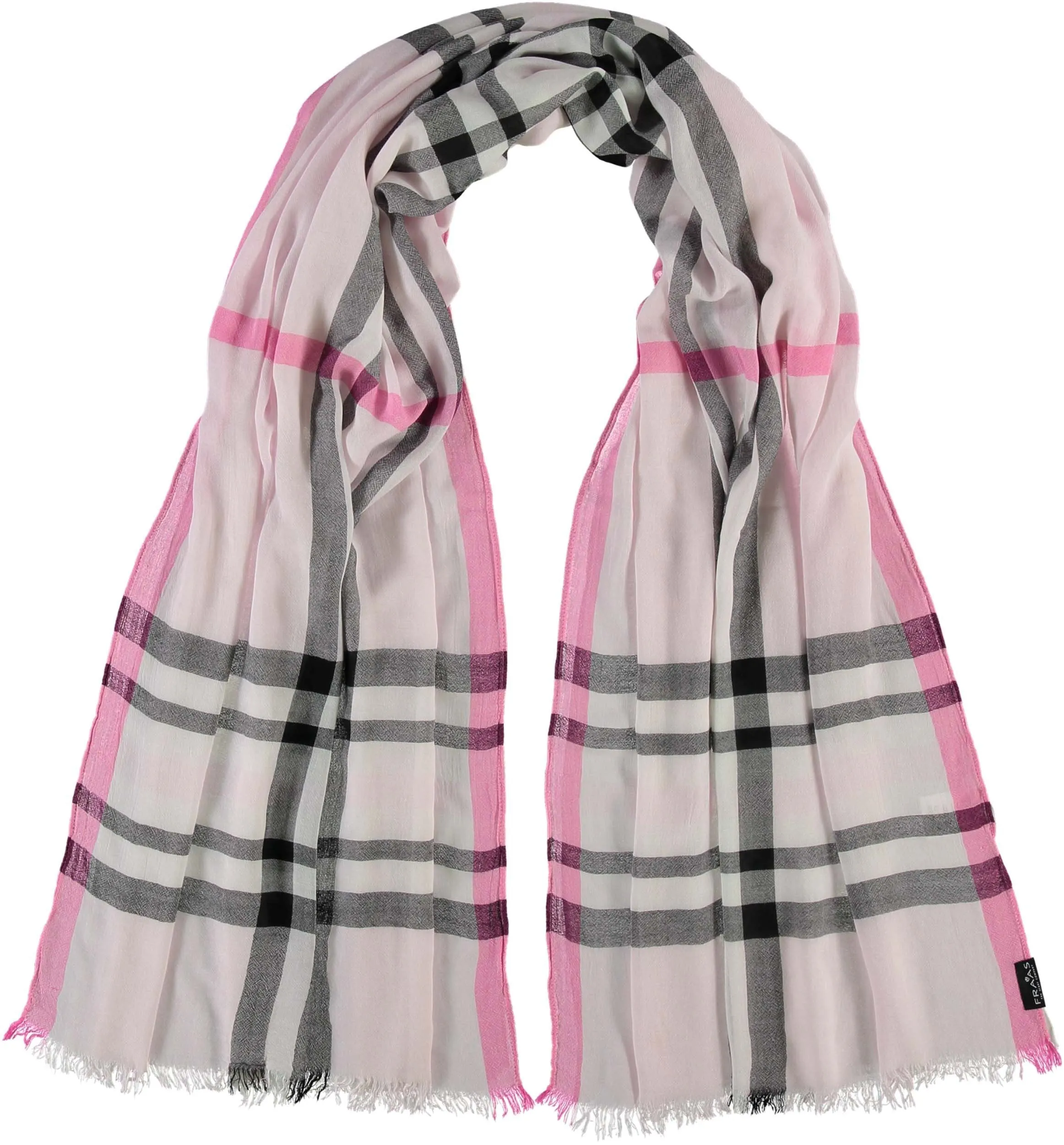 Fraas Plaid Lightweight Viscose Woven Scarf Wrap