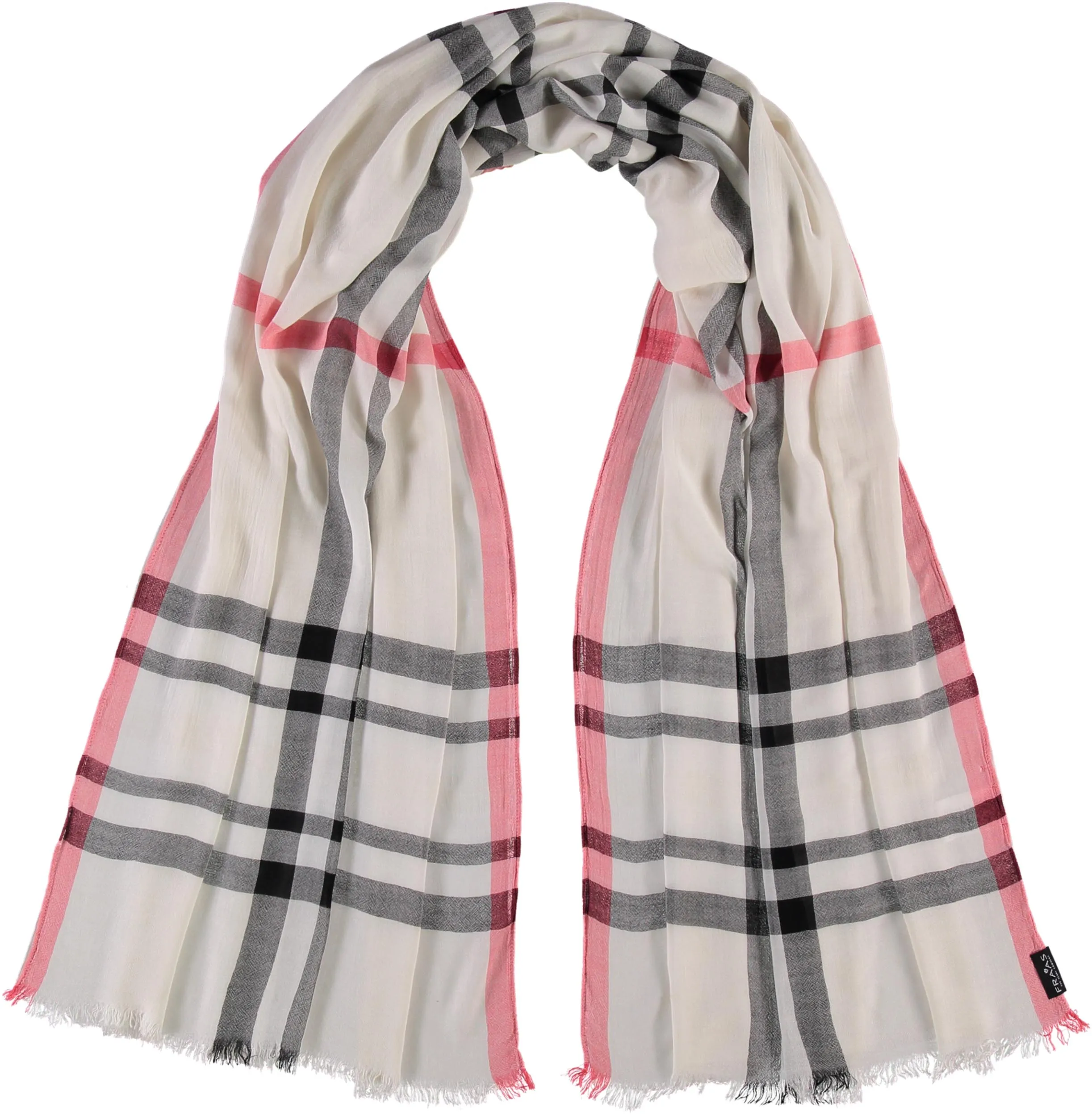 Fraas Plaid Lightweight Viscose Woven Scarf Wrap