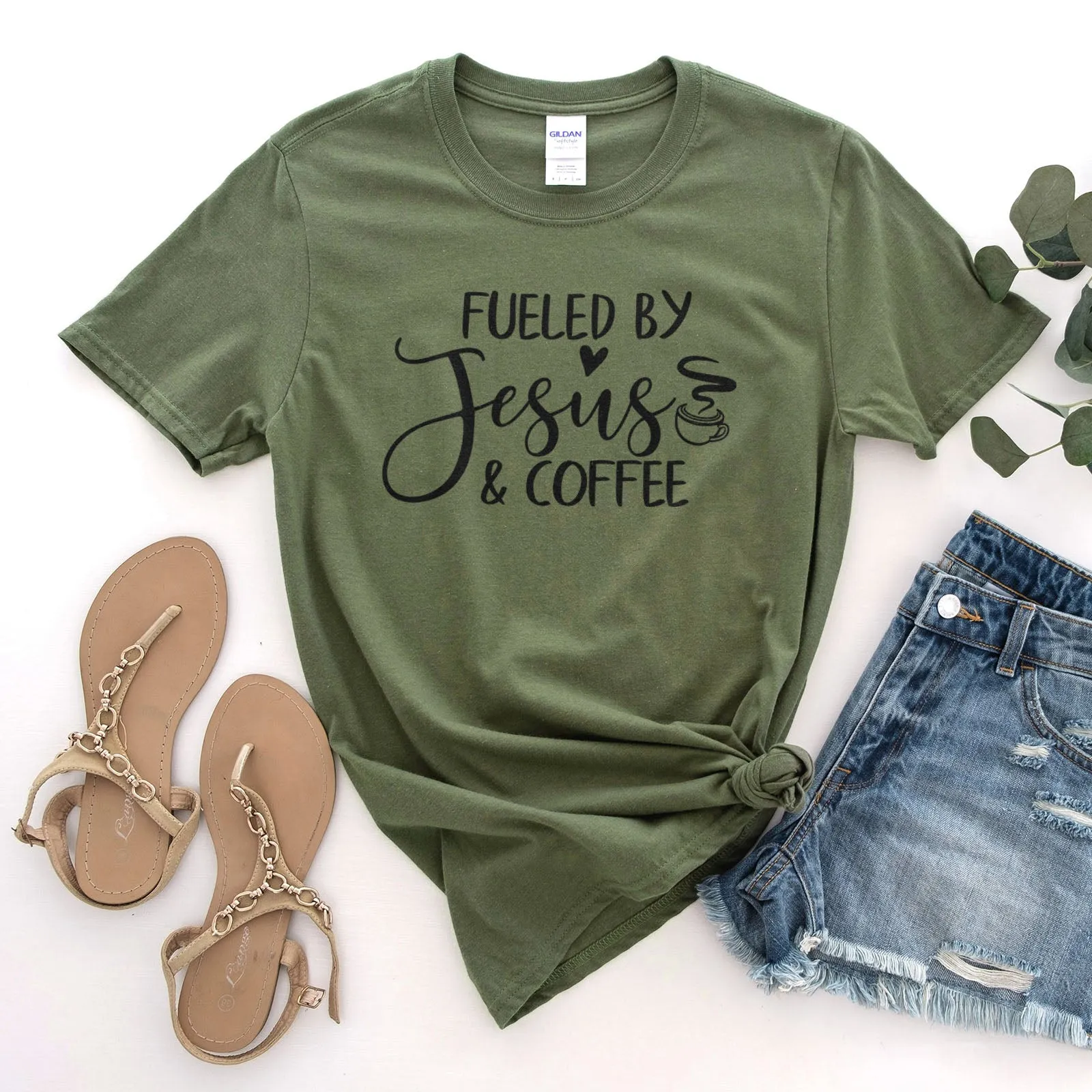 Fueled By Jesus And Coffee Tee