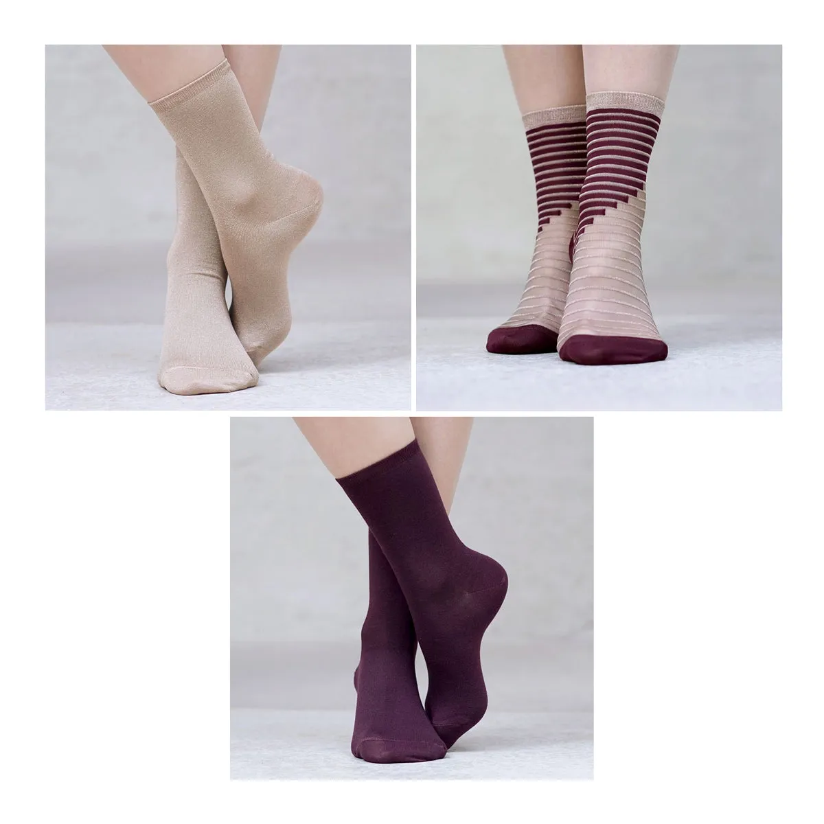 GIFT BOX 3 PAIRS - BORDEAUX