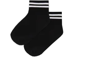 Girls Striped Anklets - Isiqalo Blk/Wht