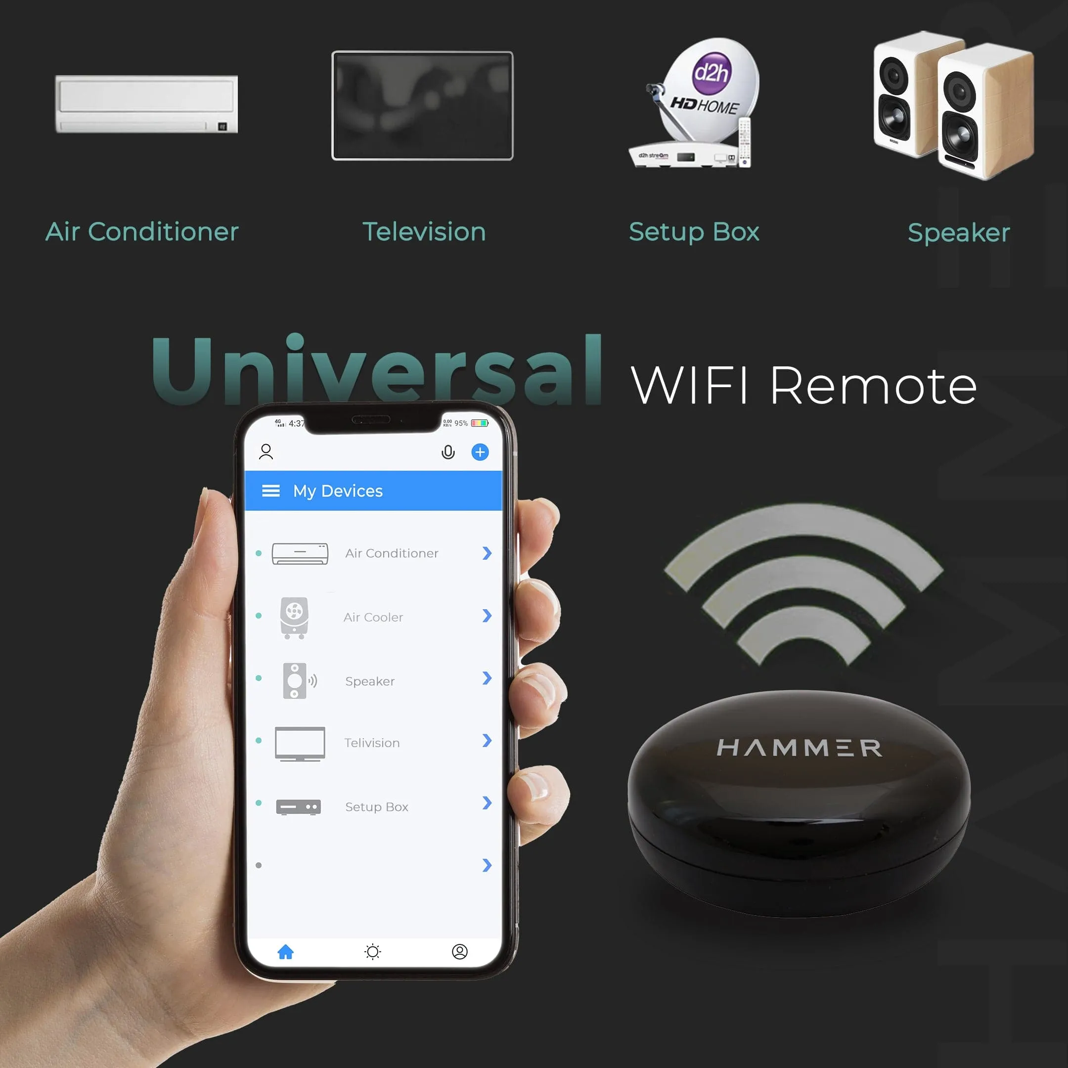 Hammer IR Blaster Smart WiFi Universal Remote Make in India