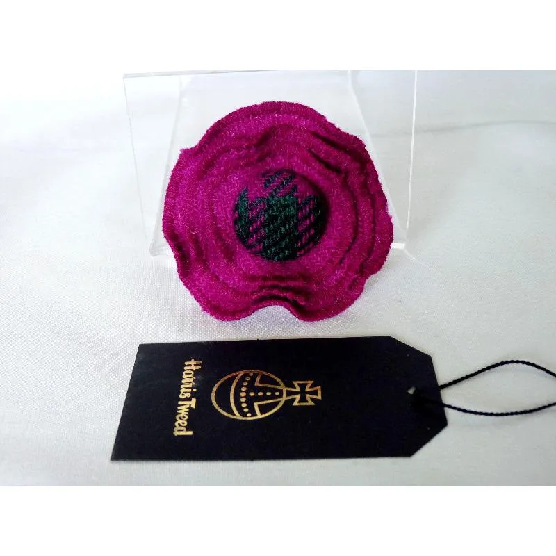Harris Tweed Three Layer Brooch - Fuchsia