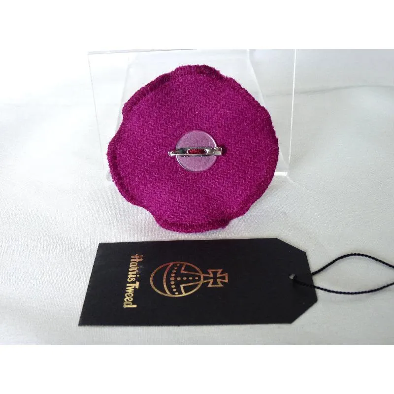 Harris Tweed Three Layer Brooch - Fuchsia