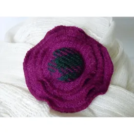 Harris Tweed Three Layer Brooch - Fuchsia