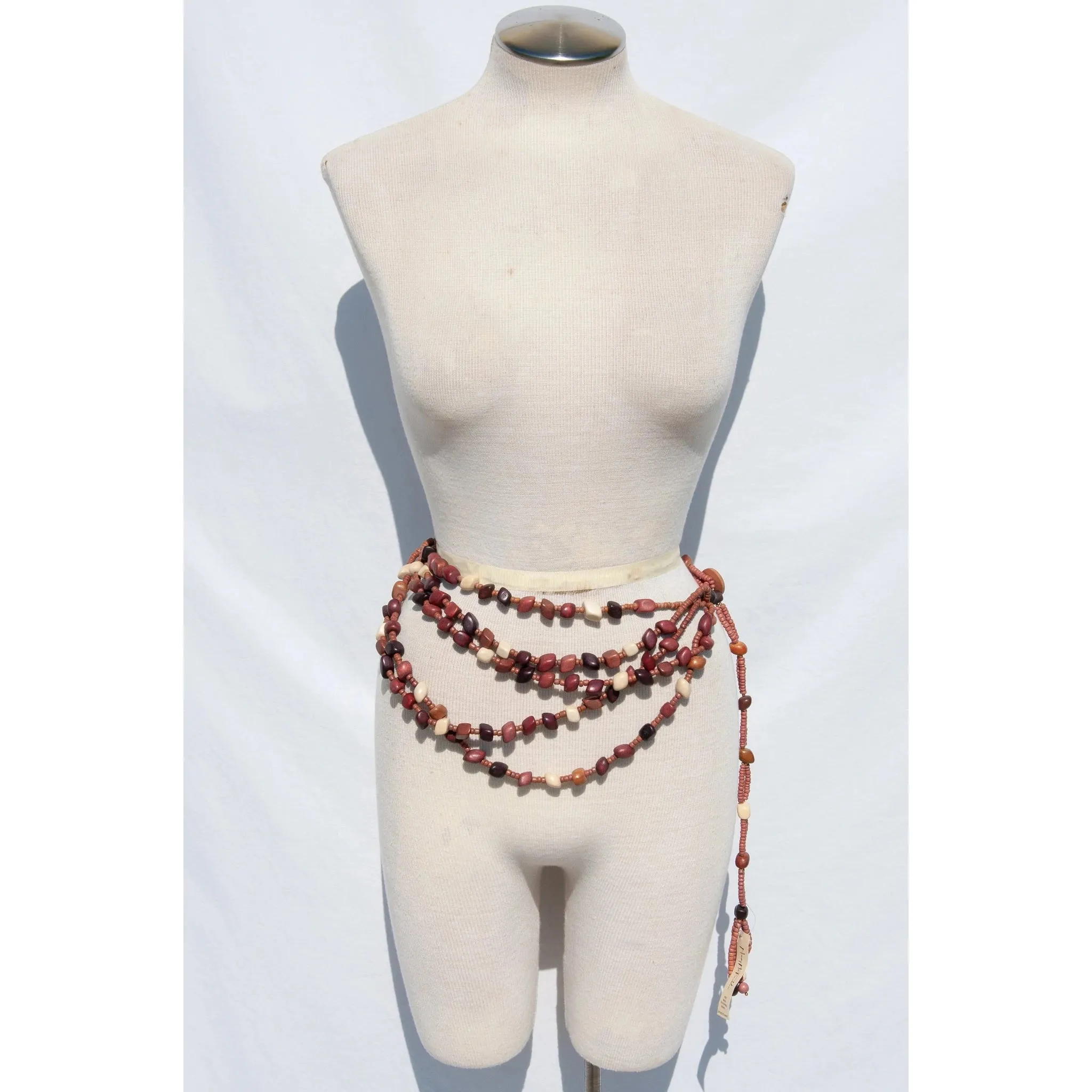 MARY MCFADDEN Deadstock Vintage Wooden Waist Belt or Necklace