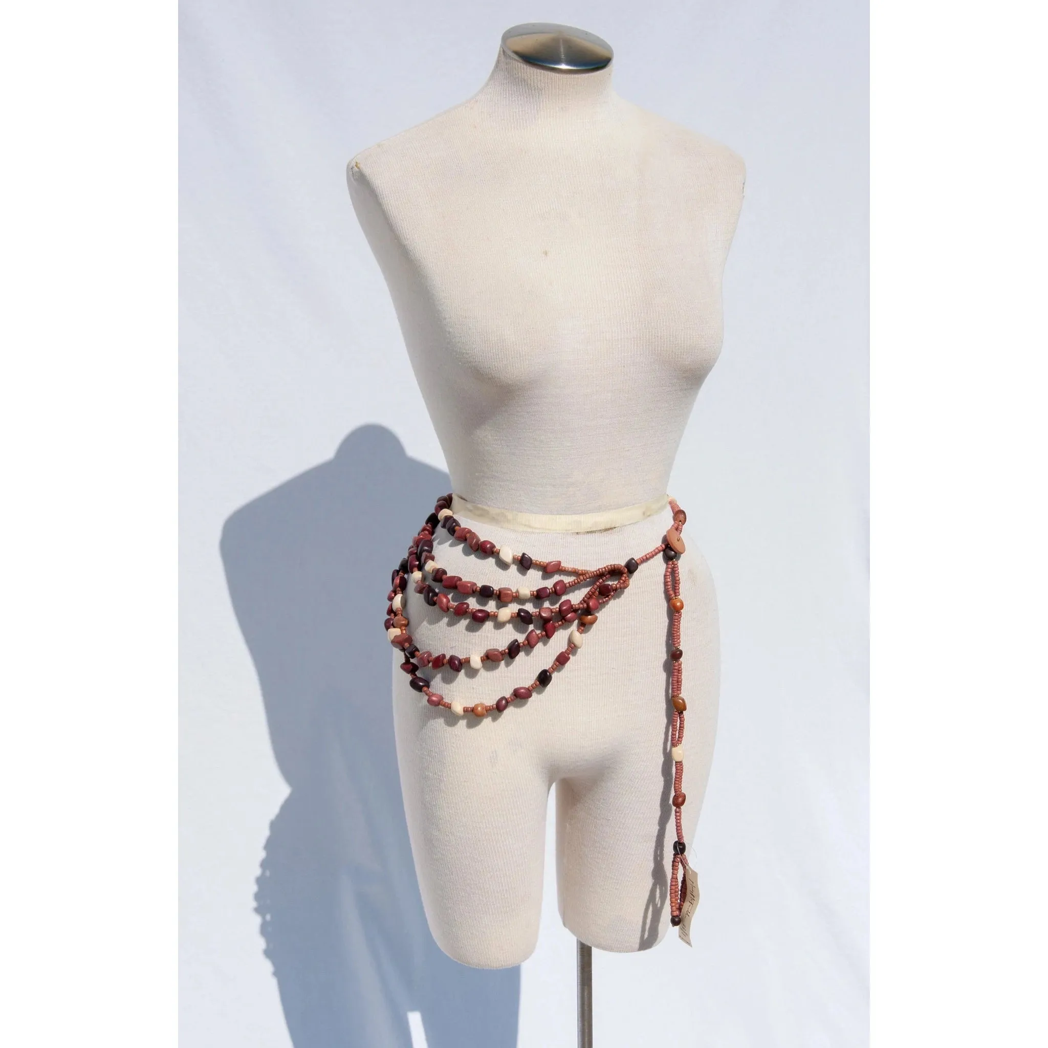 MARY MCFADDEN Deadstock Vintage Wooden Waist Belt or Necklace