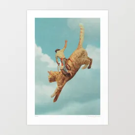 'Meehaw - Rodeo Cat' Art Print by Vertigo Artography