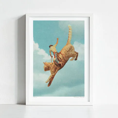'Meehaw - Rodeo Cat' Art Print by Vertigo Artography
