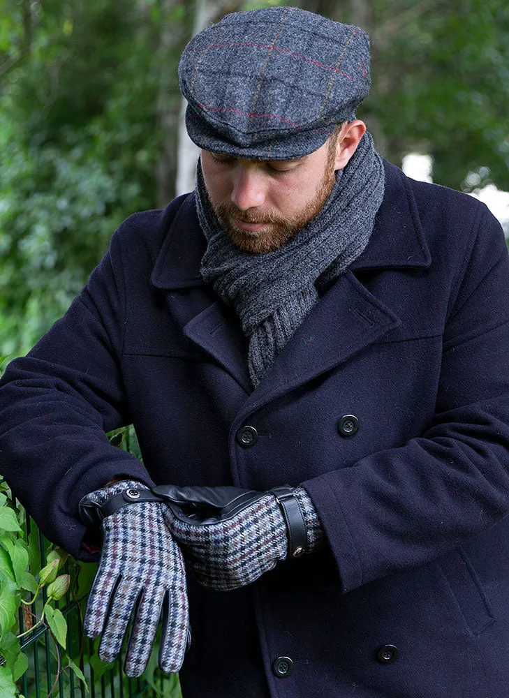 Men's Abraham Moon Check Tweed Flat Cap