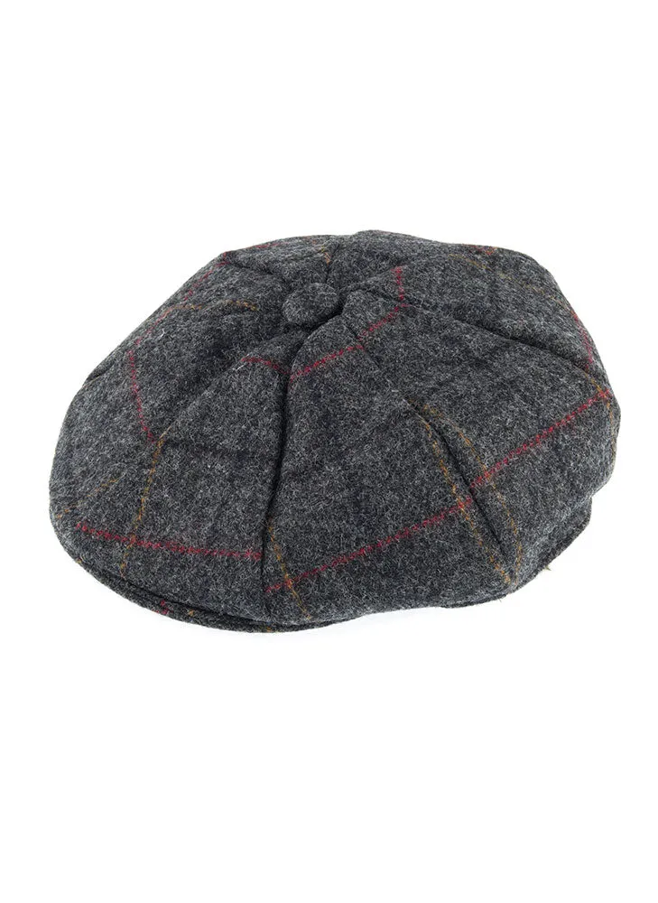 Men's Abraham Moon Check Tweed Newsboy Cap