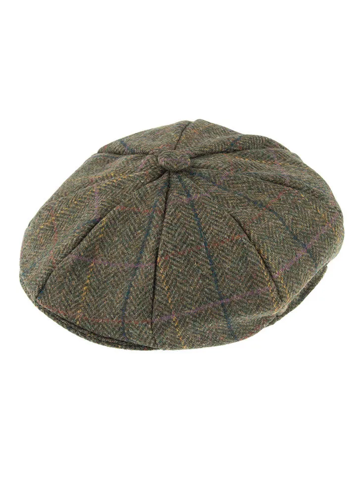 Men's Abraham Moon Check Tweed Newsboy Cap