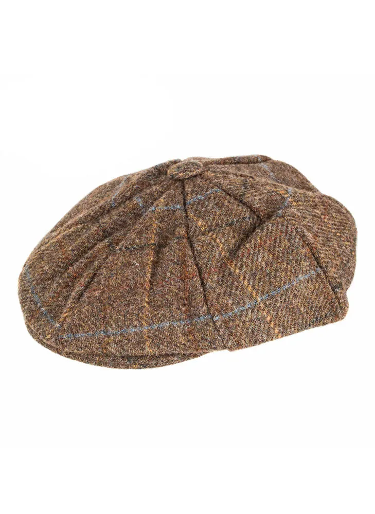 Men's Abraham Moon Check Tweed Newsboy Cap