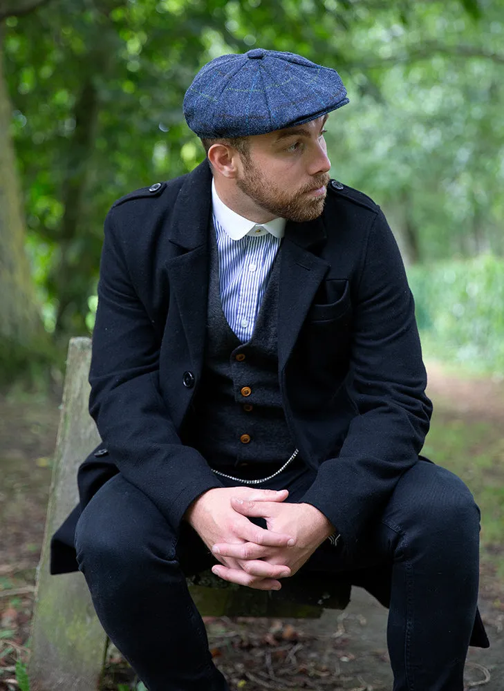 Men's Abraham Moon Check Tweed Newsboy Cap