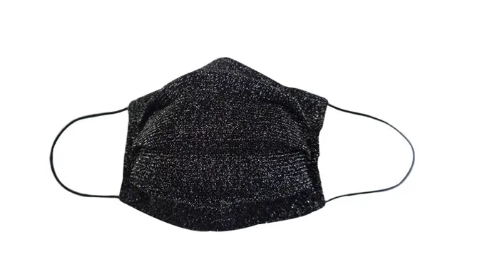 Metallic Black Fabric Face Mask (Adult/Child)