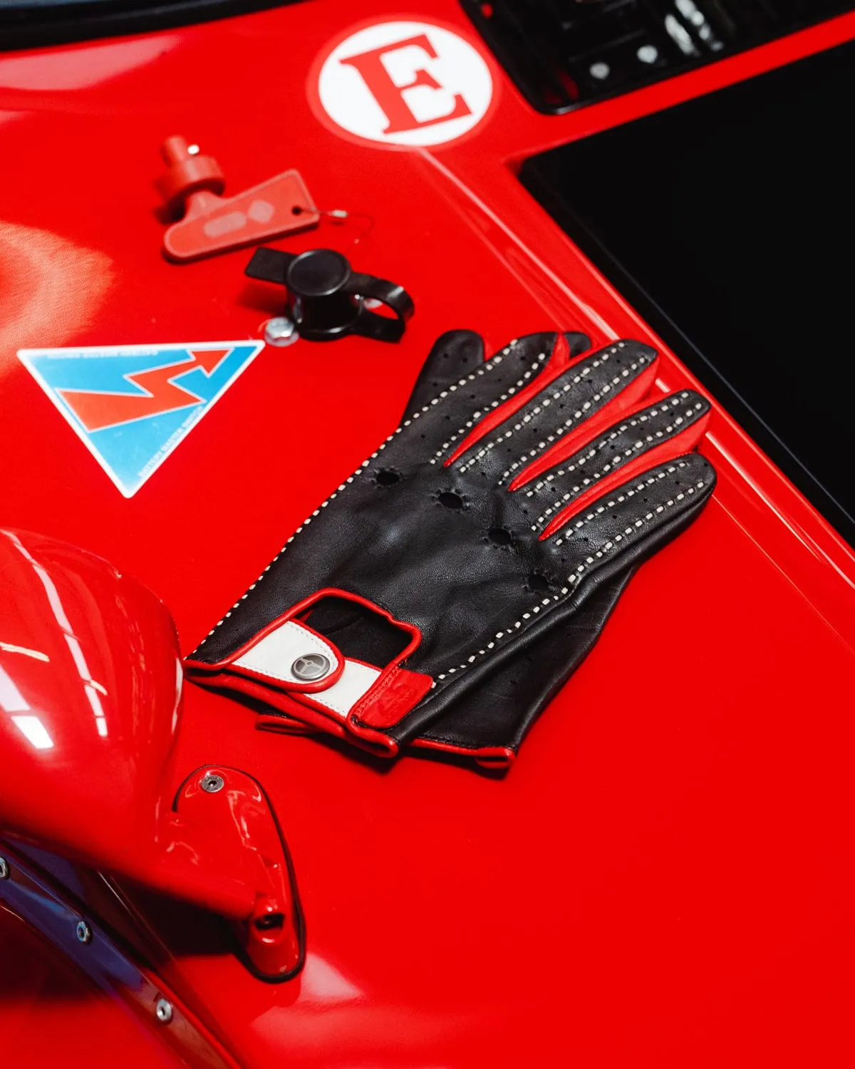 MULSANNE 24 Heures du Mans - Driving Gloves - Hyper Black/Racing Red/Bianco Italia