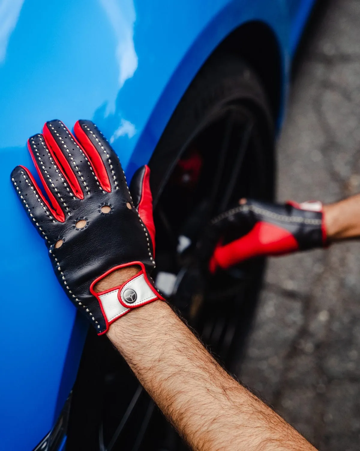 MULSANNE 24 Heures du Mans - Driving Gloves - Hyper Black/Racing Red/Bianco Italia