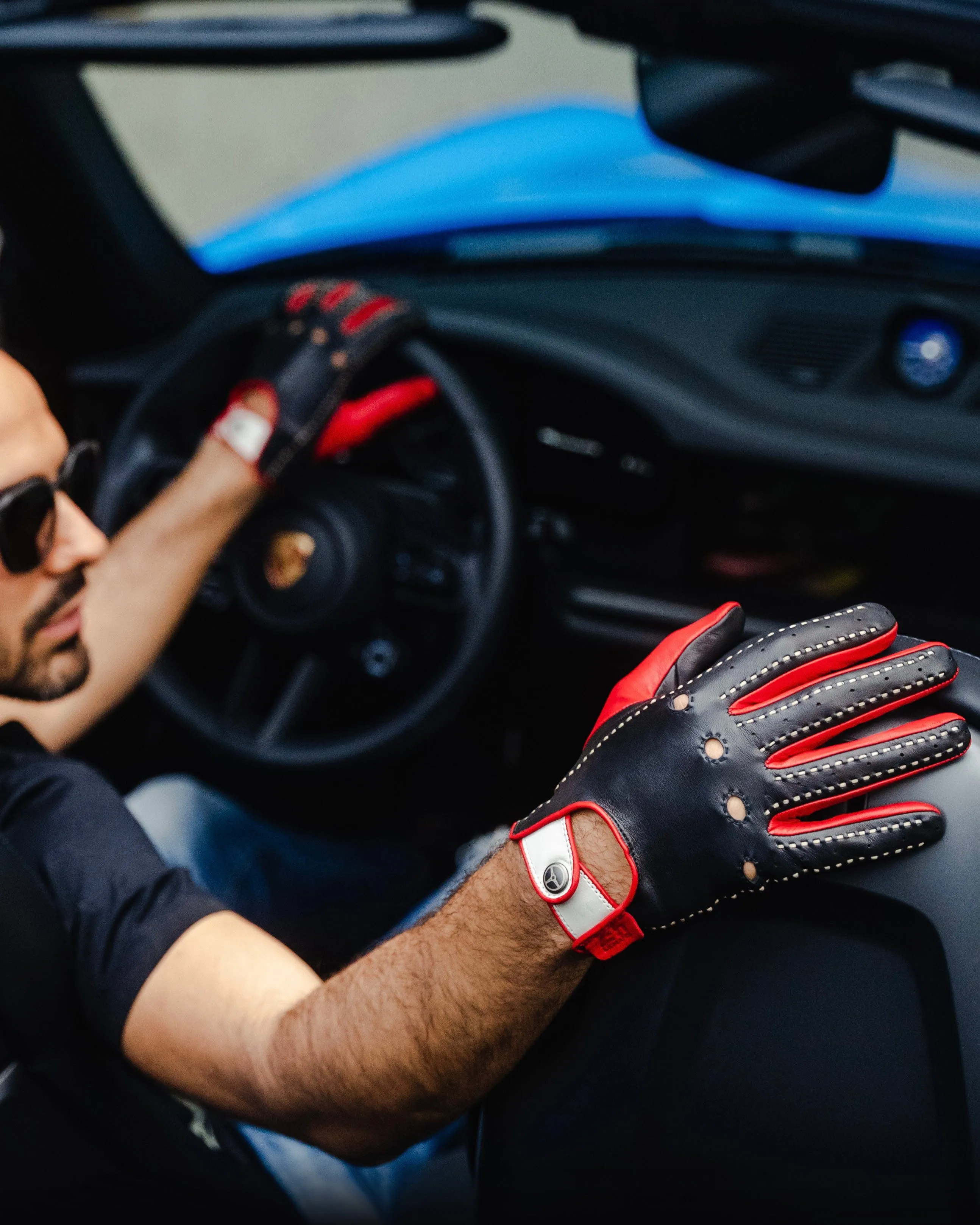 MULSANNE 24 Heures du Mans - Driving Gloves - Hyper Black/Racing Red/Bianco Italia