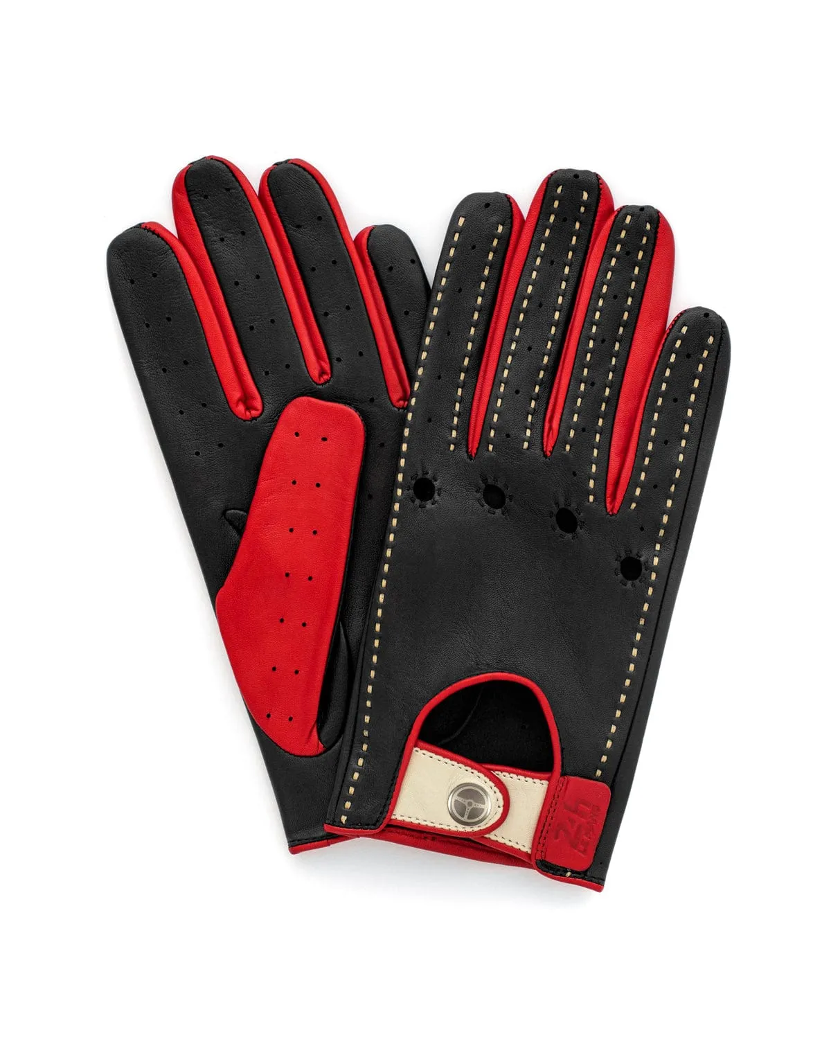 MULSANNE 24 Heures du Mans - Driving Gloves - Hyper Black/Racing Red/Bianco Italia