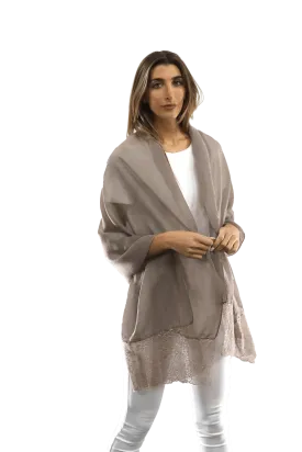 Multi-colored pattern woven scarf-Grey