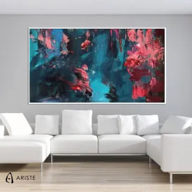 Pink & blue large abstract paintings made to order in a custom size