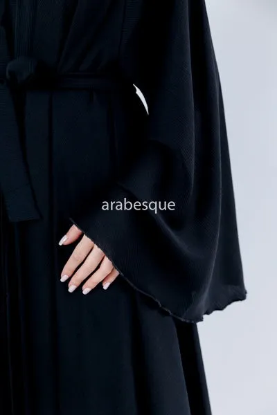 Plain Textured Umbrella Open Abaya - (5 Colours)