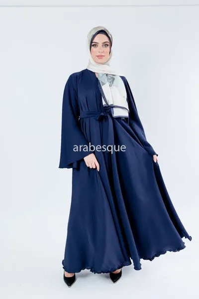 Plain Textured Umbrella Open Abaya - (5 Colours)