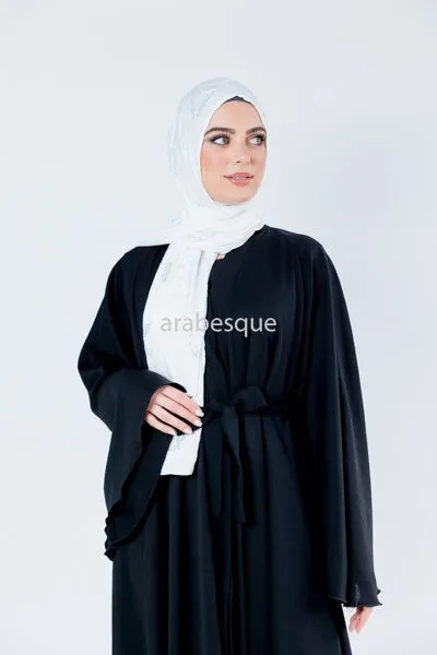 Plain Textured Umbrella Open Abaya - (5 Colours)