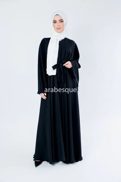 Plain Textured Umbrella Open Abaya - (5 Colours)