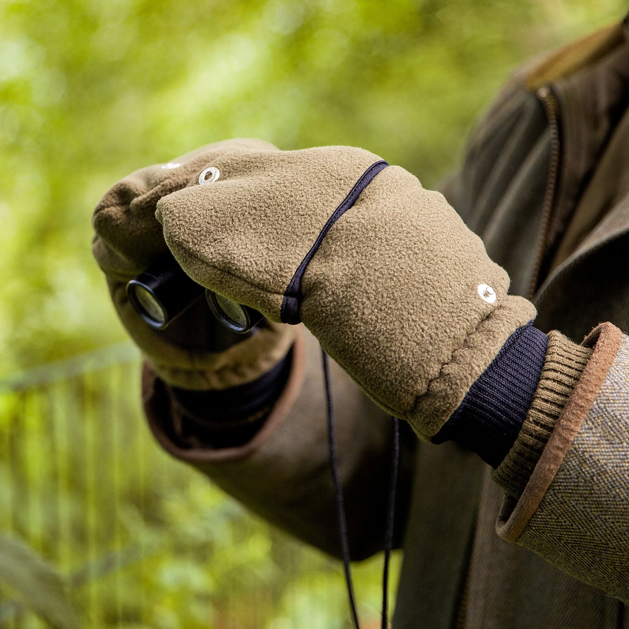 Polar Fleece Lined Hunting Gloves with Mitten Flap