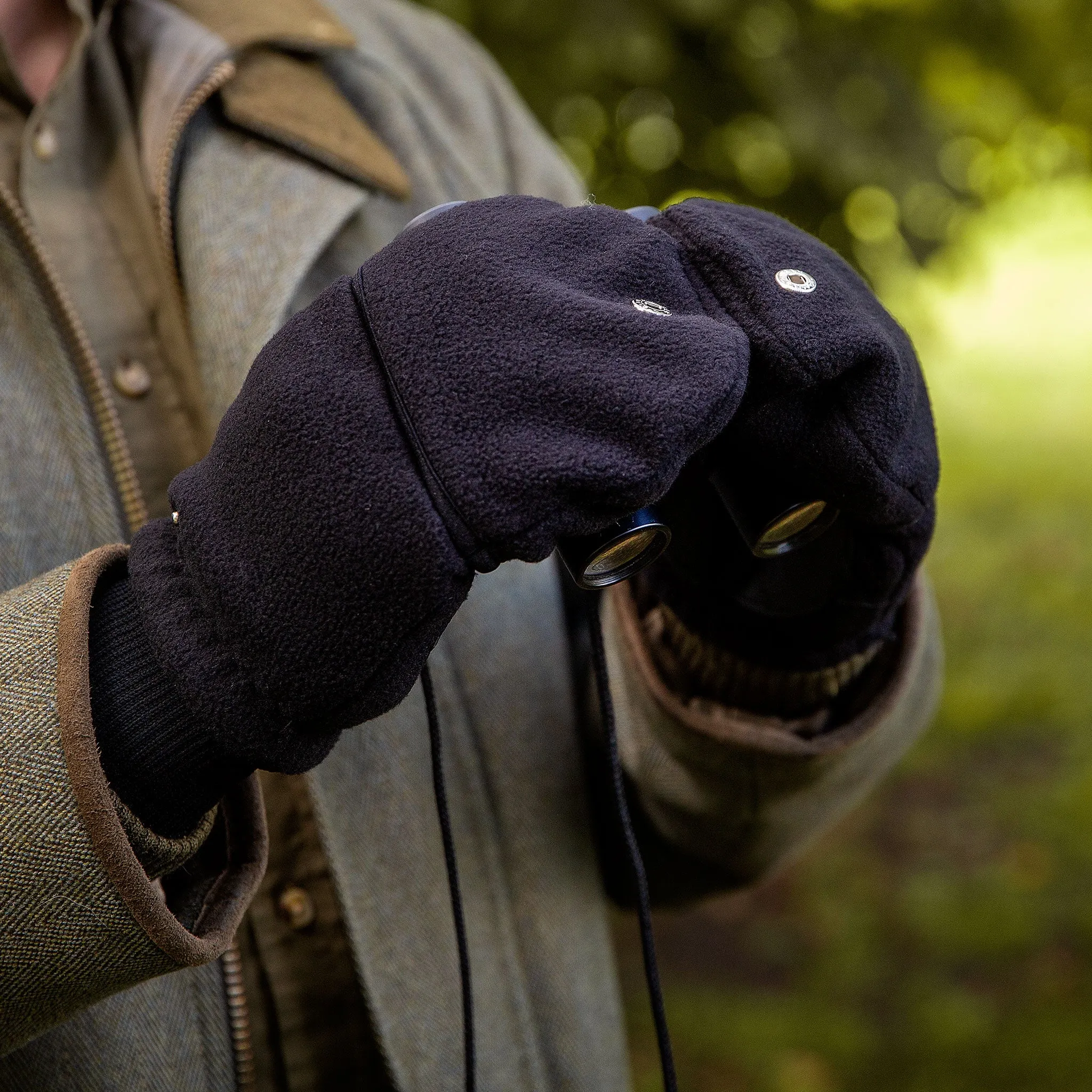 Polar Fleece Lined Hunting Gloves with Mitten Flap
