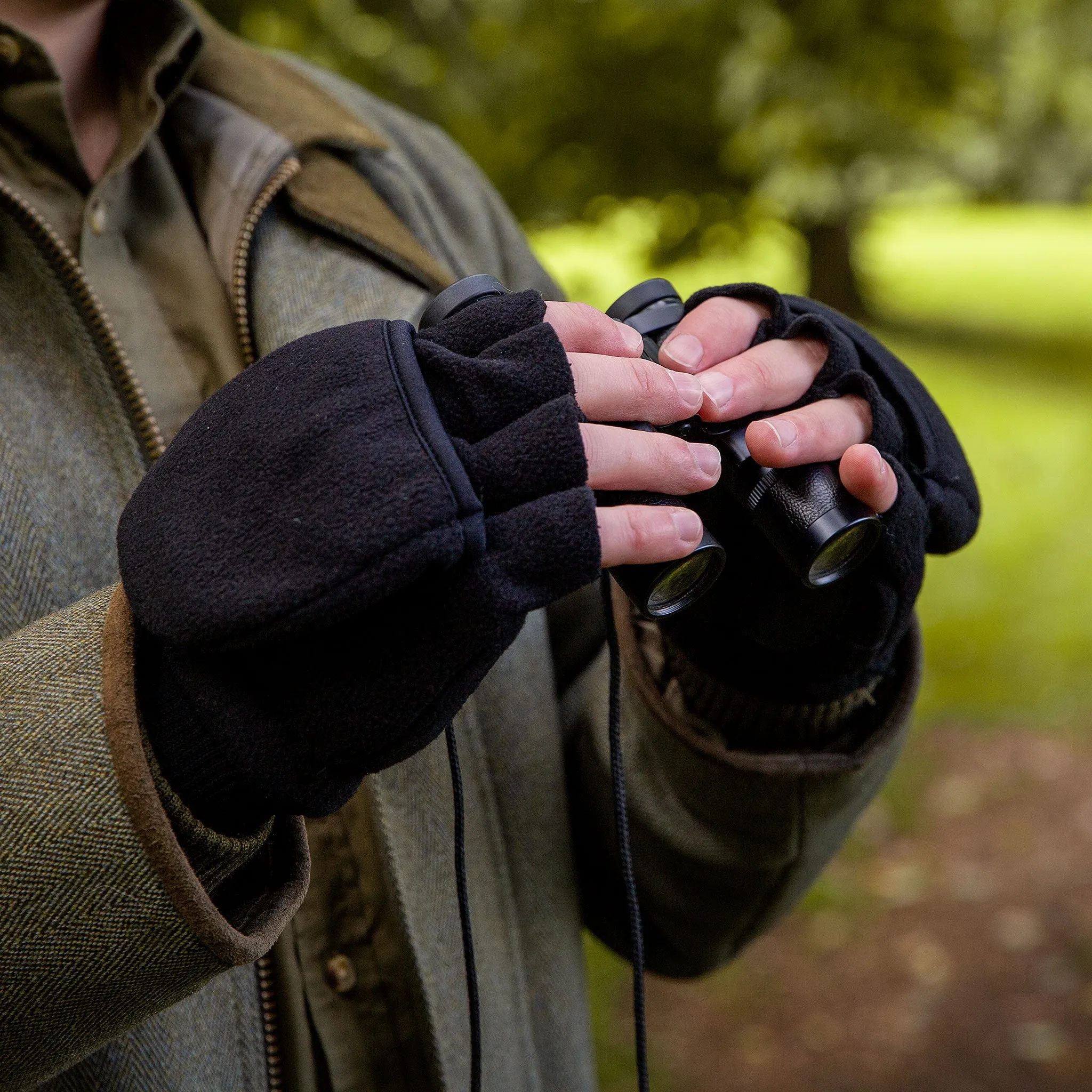 Polar Fleece Lined Hunting Gloves with Mitten Flap