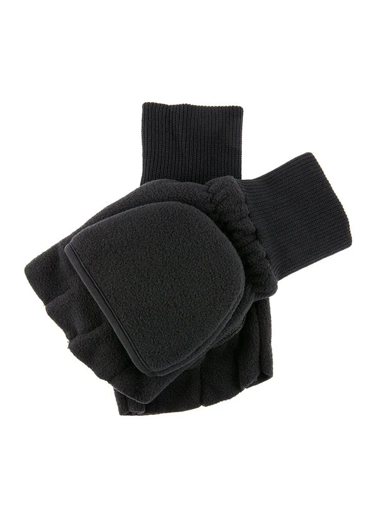 Polar Fleece Lined Hunting Gloves with Mitten Flap