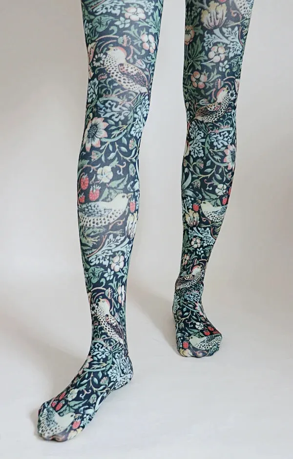 "Strawberry Thief" by William Morris Printed Tights