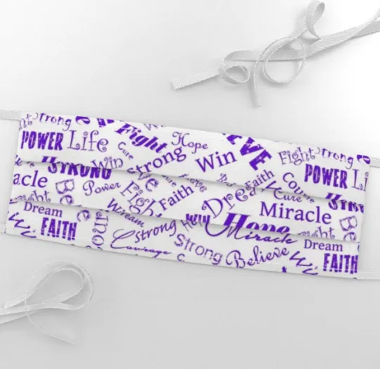 Relay For Life Purple Ribbon and Hope Face Mask
