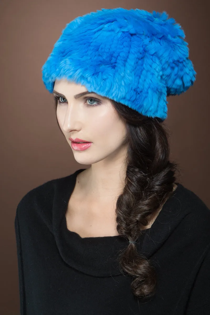Rex Rabbit Knit - Slouch Fur Hat
