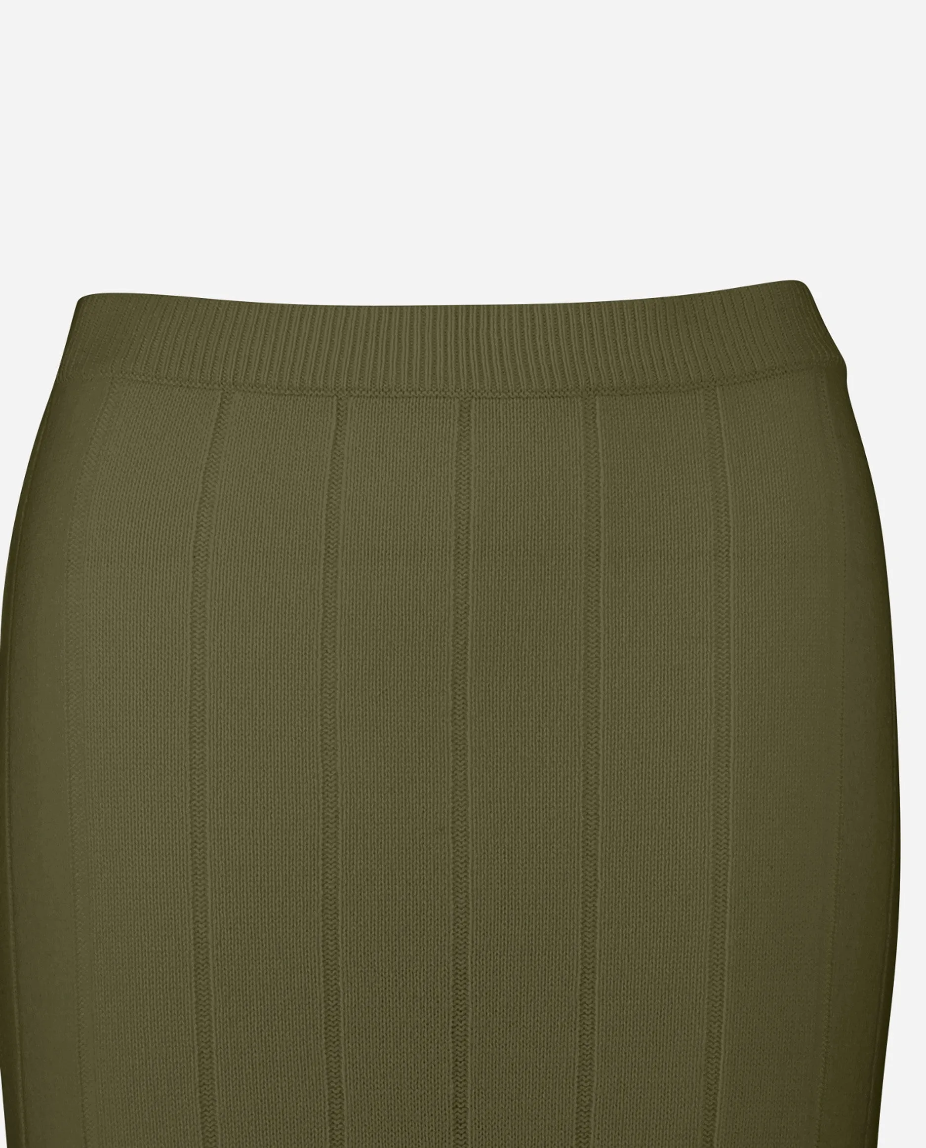 Rock aus Cashmere-Mischung in Khaki