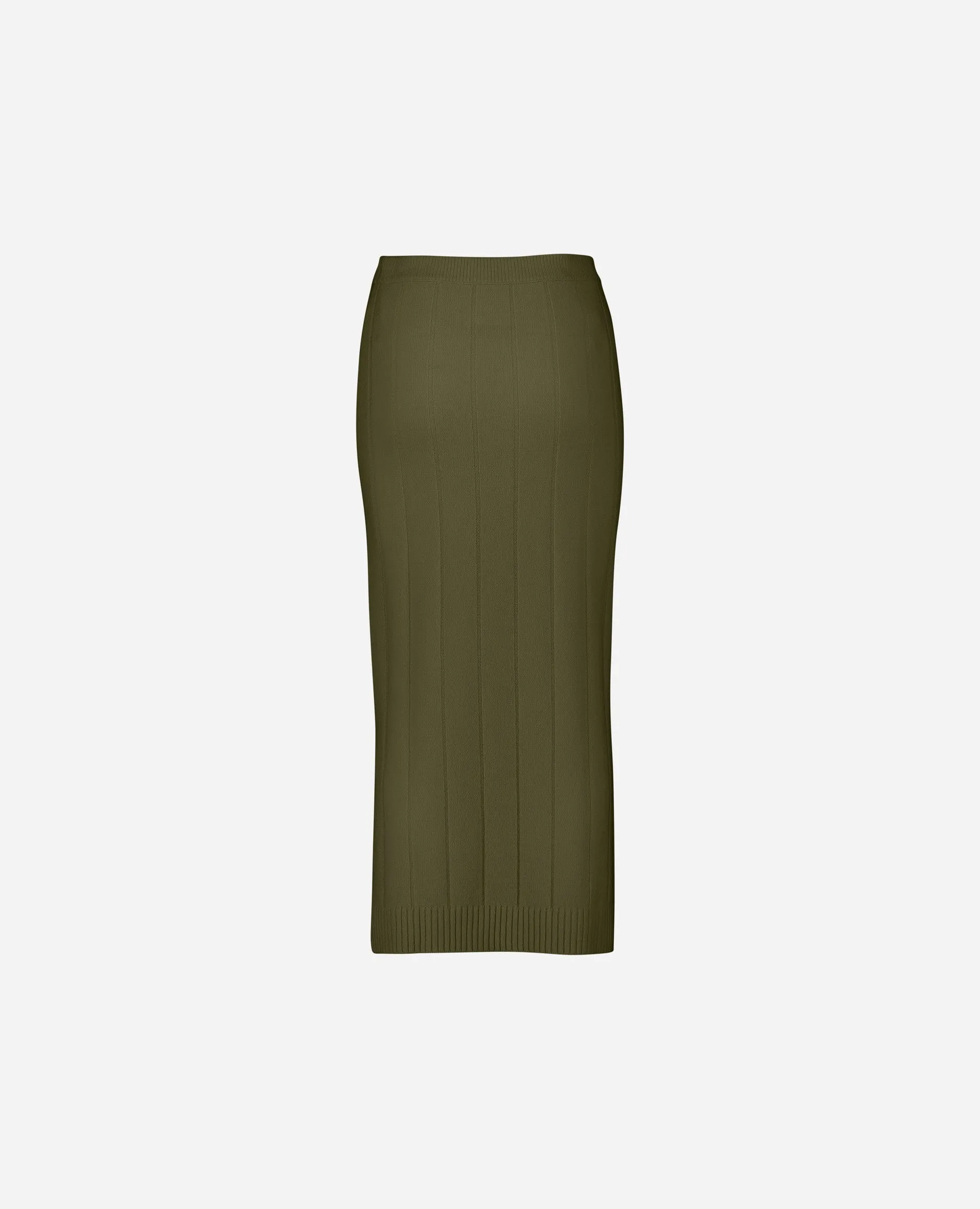 Rock aus Cashmere-Mischung in Khaki