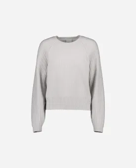 Rundhals Pullover aus Cashmere in Grau