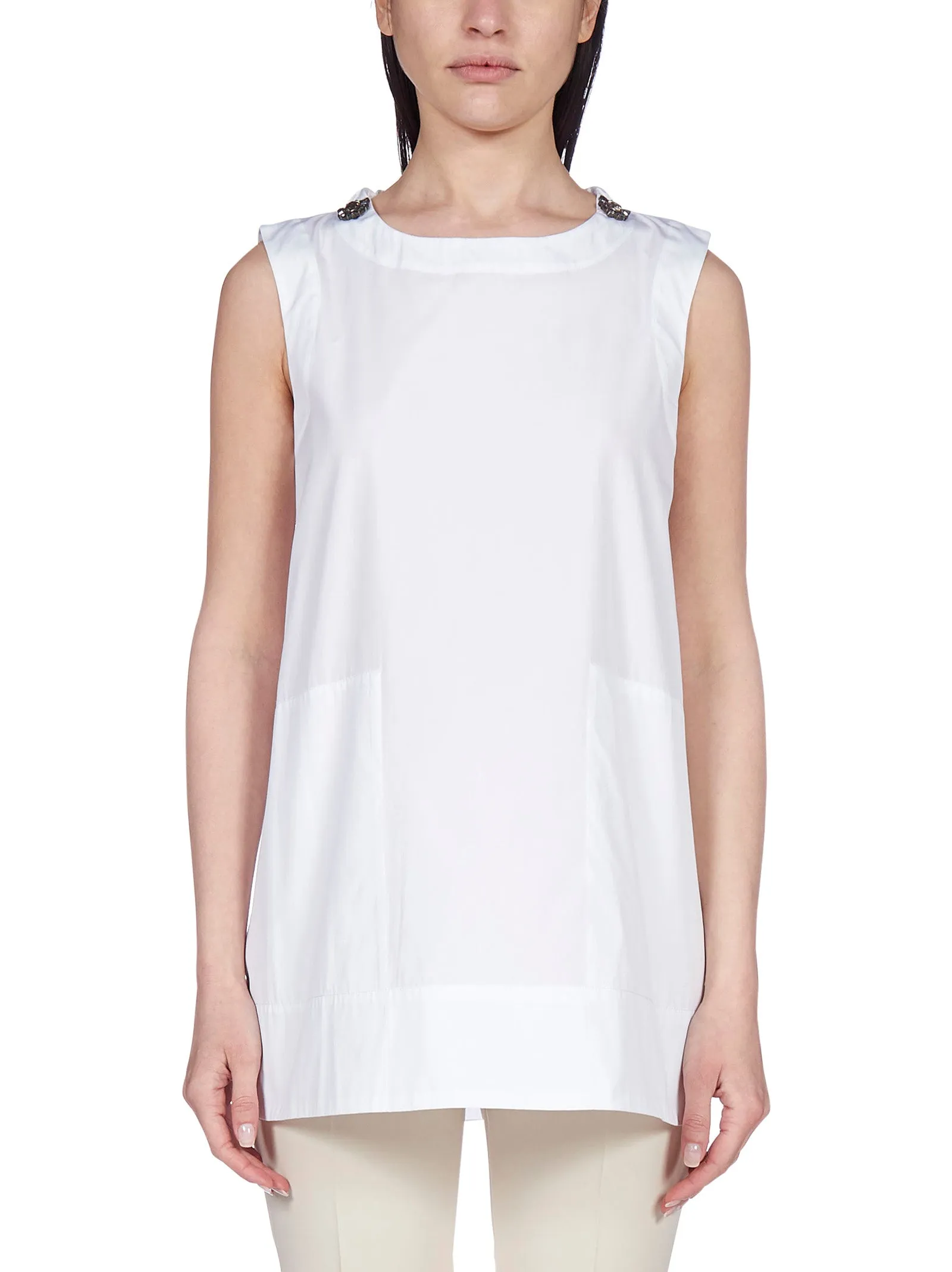 'S Max Mara Embellished Shoulder Tank Top