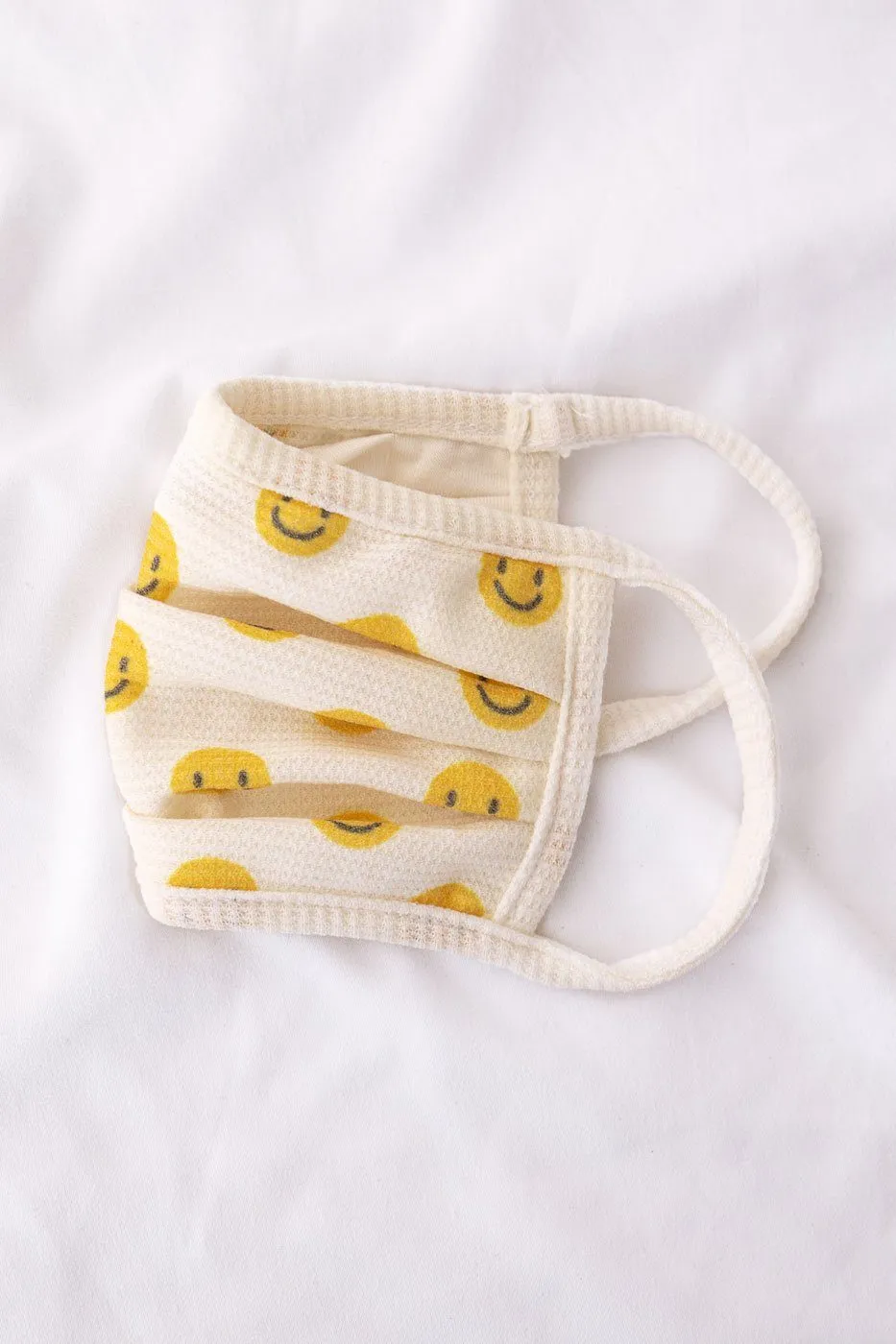 Smiley Print Washable Fashion Face Covering With Pocket