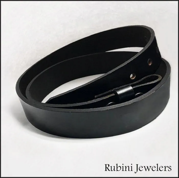 Snap On Rugged Black Full Grain Leather Belt