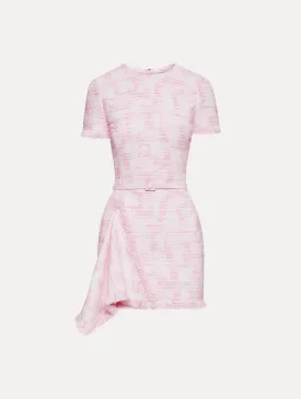 Textured Tweed Draped Dress