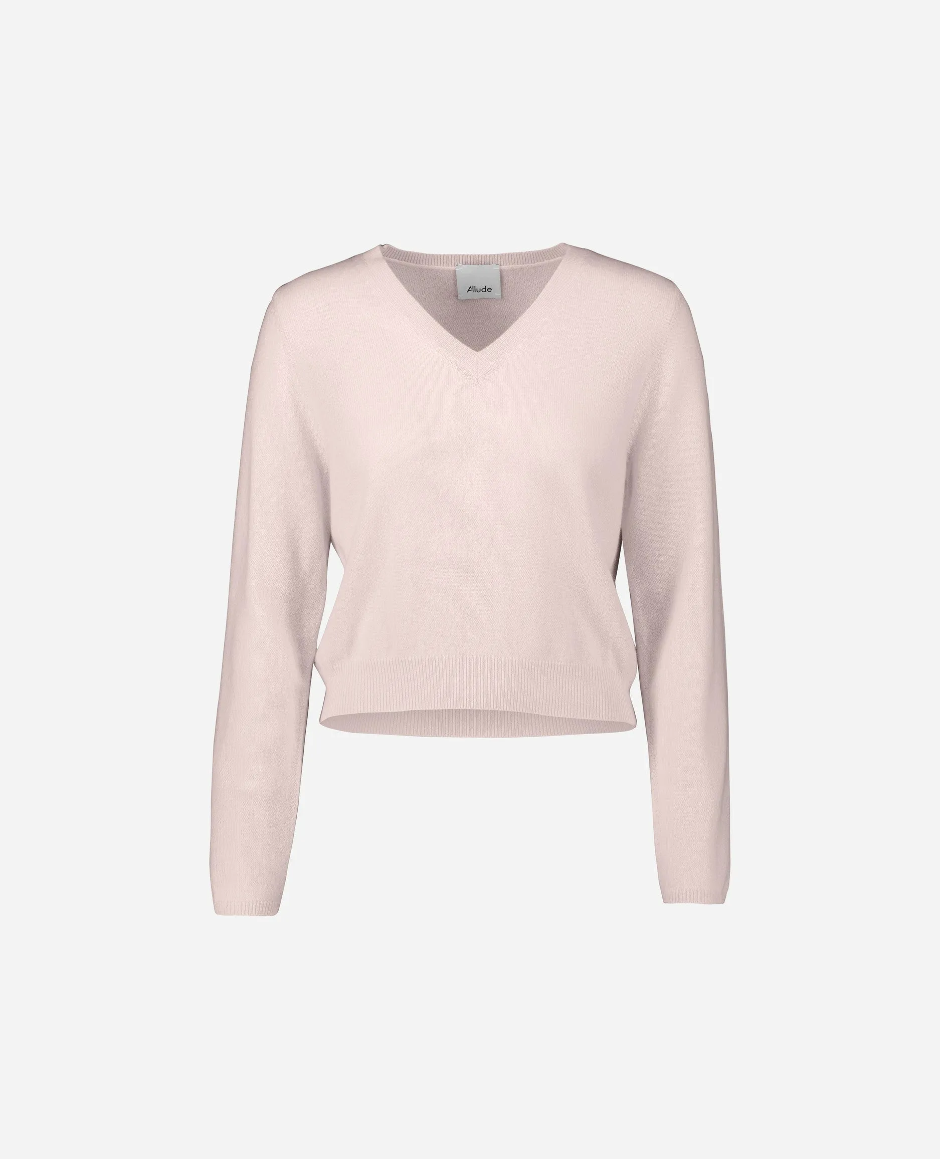 V-Pullover aus Cashmere in Rose