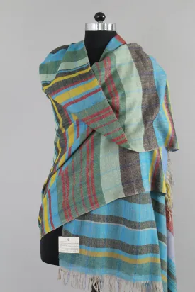 Vanya Multi Colour Strips Cashmere Shawl