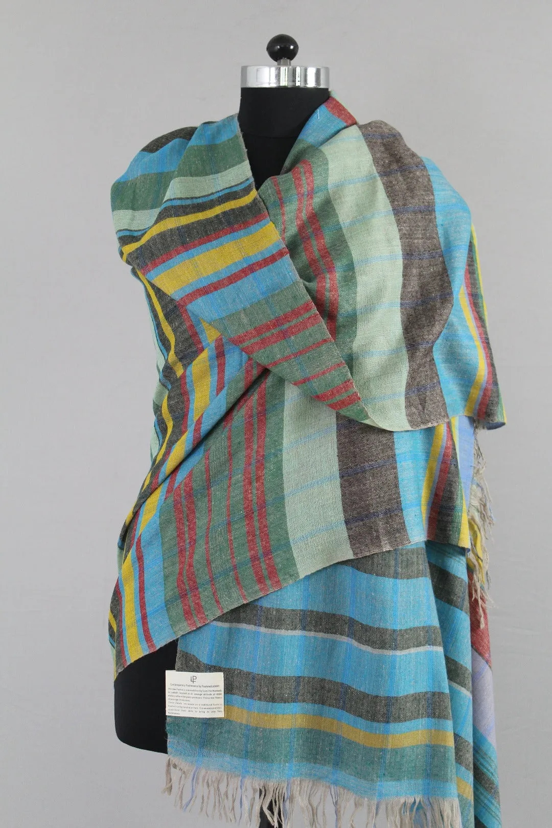 Vanya Multi Colour Strips Cashmere Shawl
