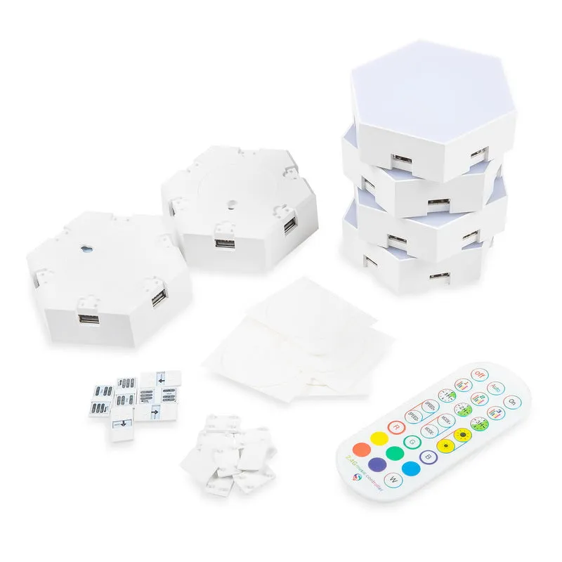 Vital Lites Hexagonal Quantum LED Wall Lights with App (6-Pack)