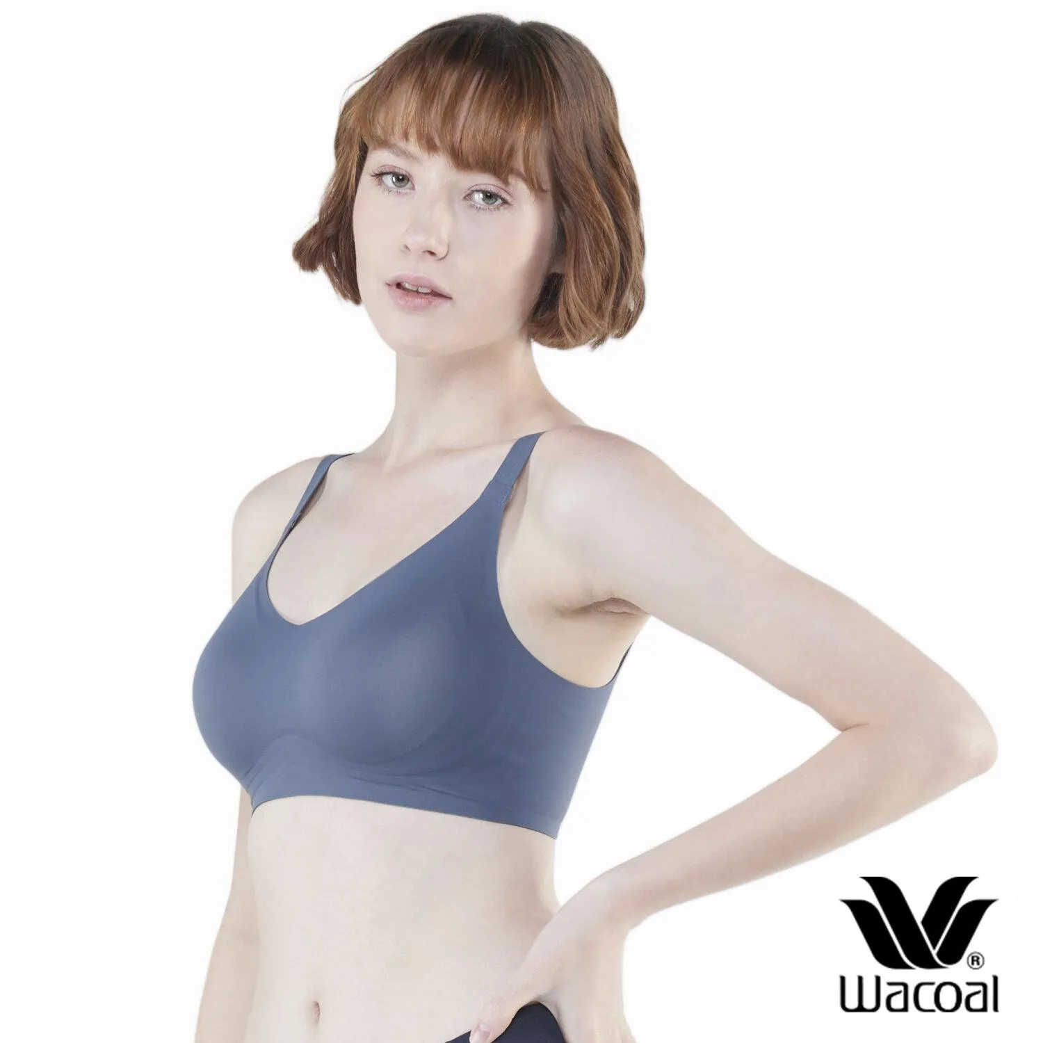 Wacoal Go Girls Jelly Bra วาโก้ บราไร้โครง ยืดหยุ่น กระชับ ล็อกฐานอก รุ่น WB3Y28 สีน้ำเงิน (BU)